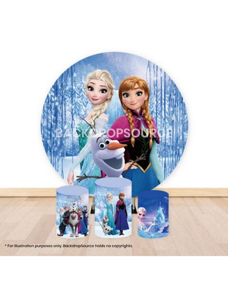 Pre Designed Round Backdrop Kits with Counter for Birthday Parties & Event