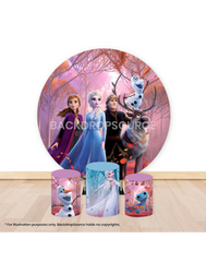 Pre Designed Round Backdrop Kits with Counter for Birthday Parties & Event