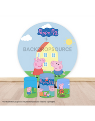 Pre Designed Round Backdrop Kits with Counter for Birthday Parties & Event