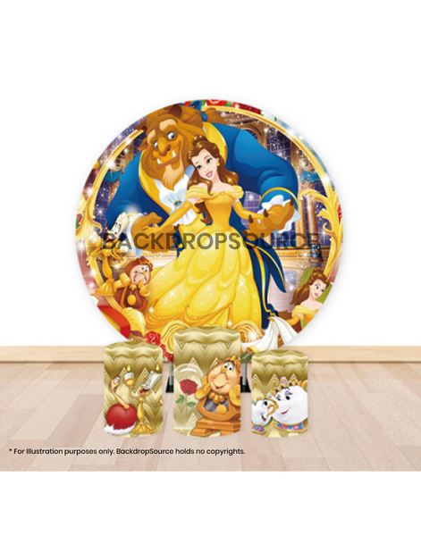 Pre Designed Round Backdrop Kits with Counter for Birthday Parties & Event