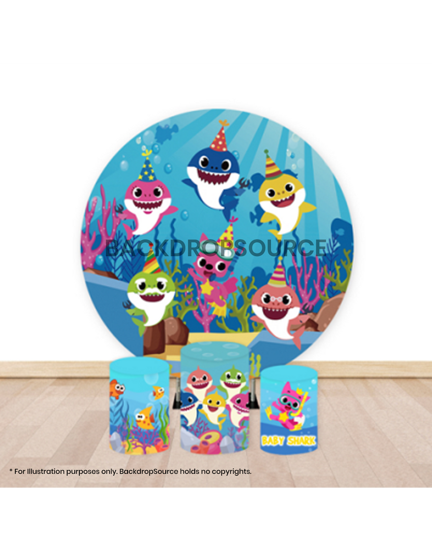 Pre Designed Round Backdrop Kits with Counter for Birthday Parties & Event