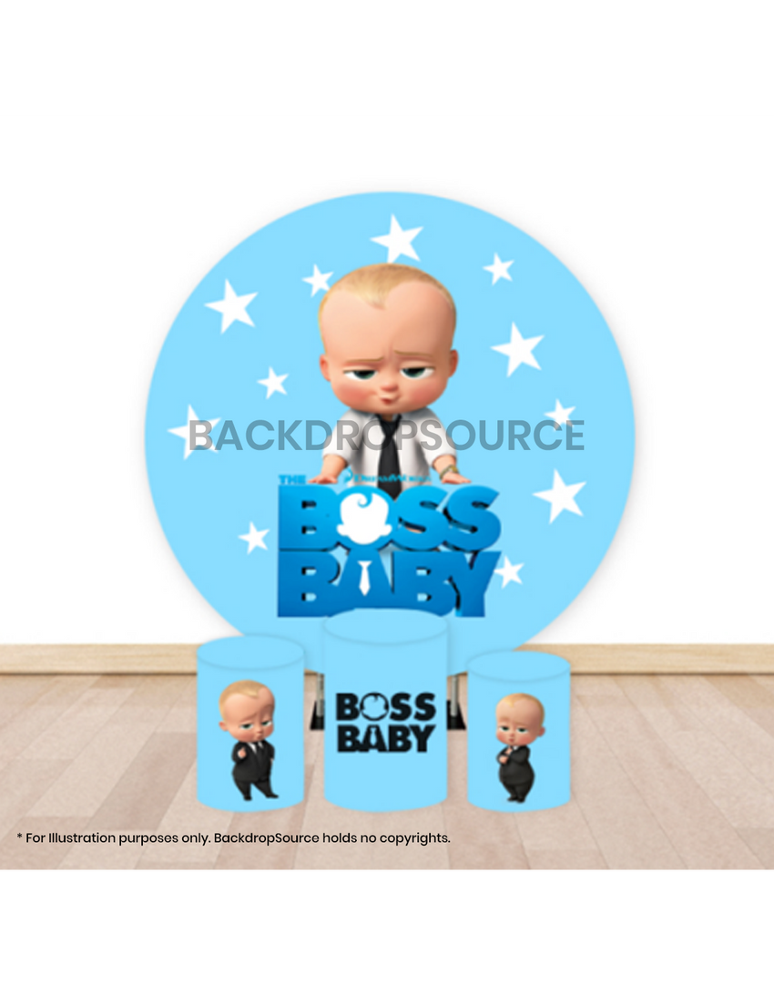 Pre Designed Round Backdrop Kits with Counter for Birthday Parties & Event