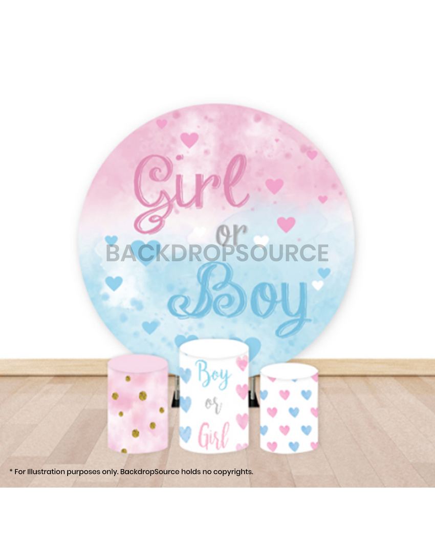 Pre Designed Round Backdrop Kits with Counter for Birthday Parties & Event