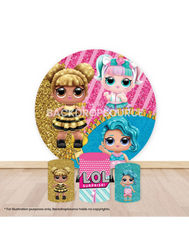 Pre Designed Round Backdrop Kits with Counter for Birthday Parties & Event