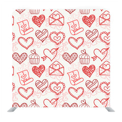 Seamless pattern of hearts and handwriting Media wall - Backdropsource