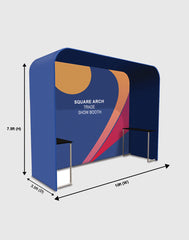 Square Arch Trade Show Booth with Shelf - Backdropsource
