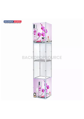 Square Portable Aluminum Spiral Tower Display - 5 Layer Shelves