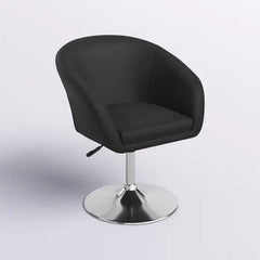 Wilson Black Adjustable Faux Leather Bar Stool - Black