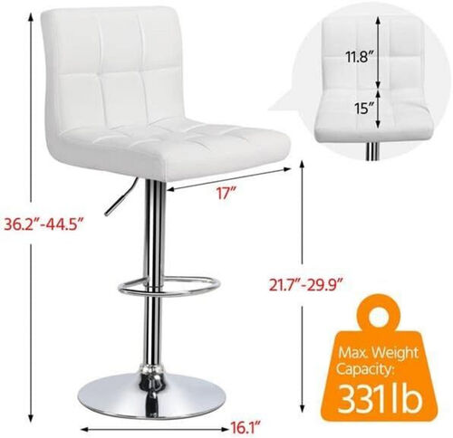 Yaheetech: X-Large Bar Stool Adjustable Counter Heigh-Swivel Stool Armless