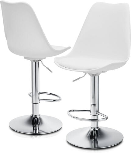 Younkie White Bar Stool 360 Swivel