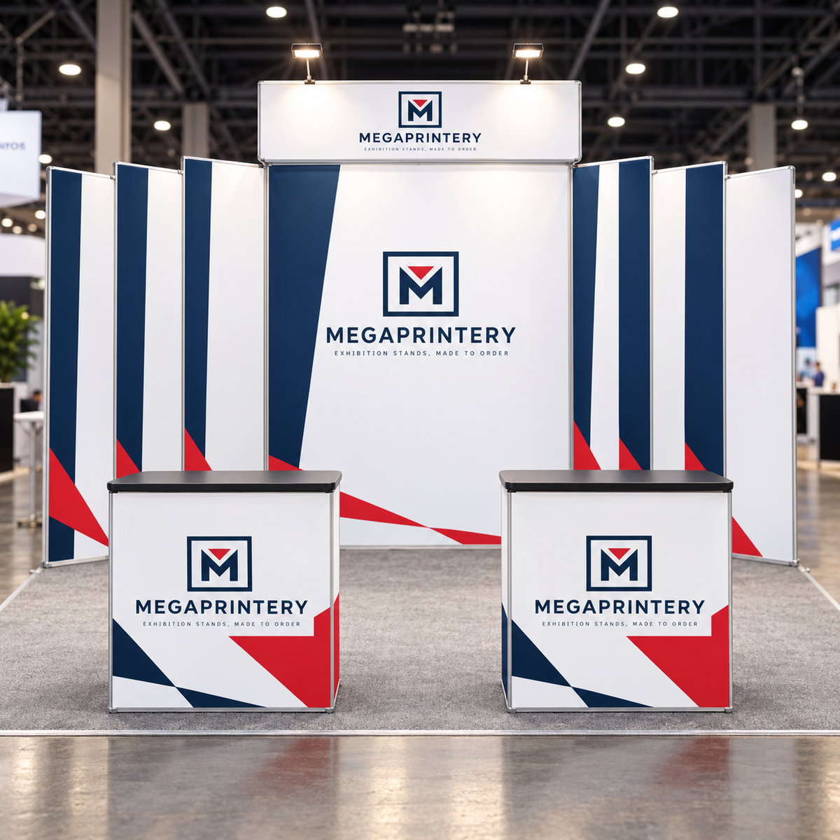 10x10ft Trade Show Booth Kit B11 — photorealistic product visualization, primary view