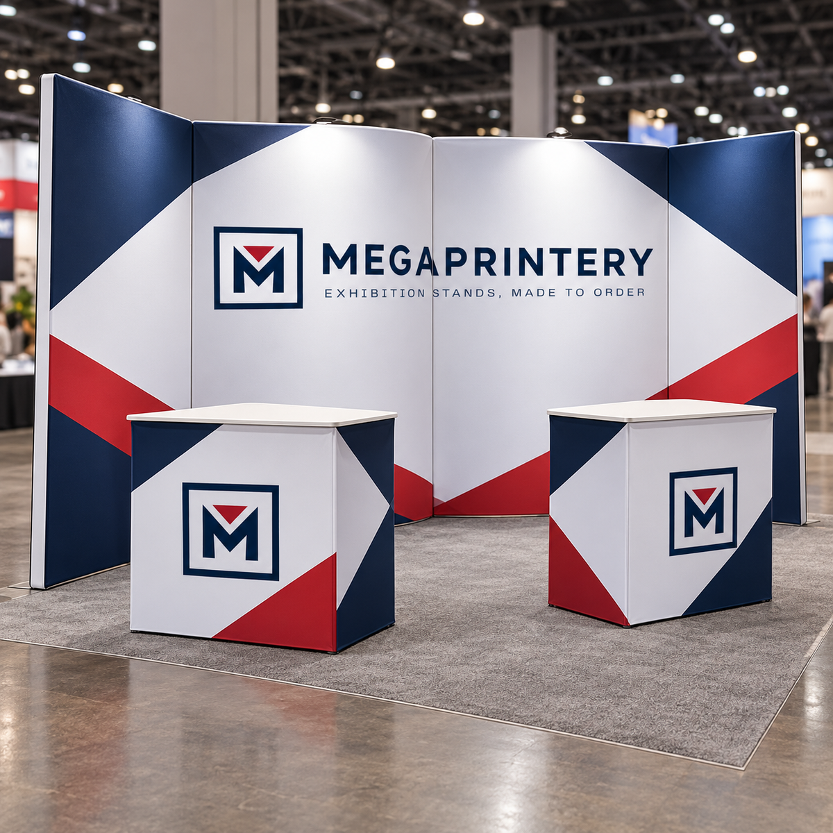 10x10ft Trade Show Booth Kit B13 — photorealistic product visualization, primary front view