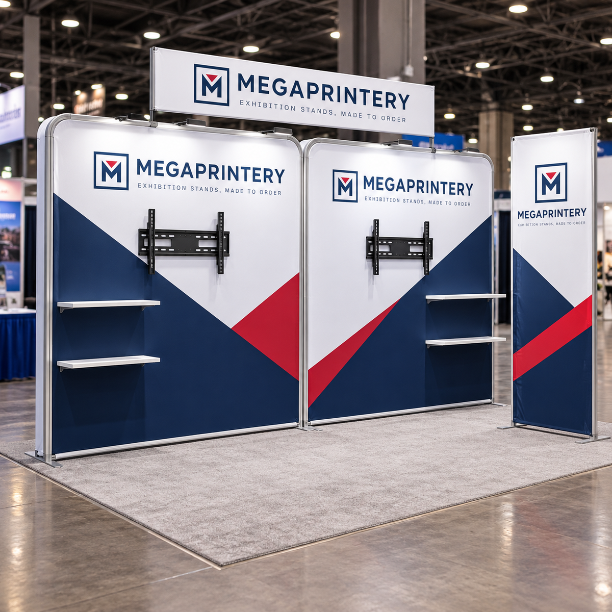 Megaprintery 10x10ft Booth Kit C1 — complete booth visualization