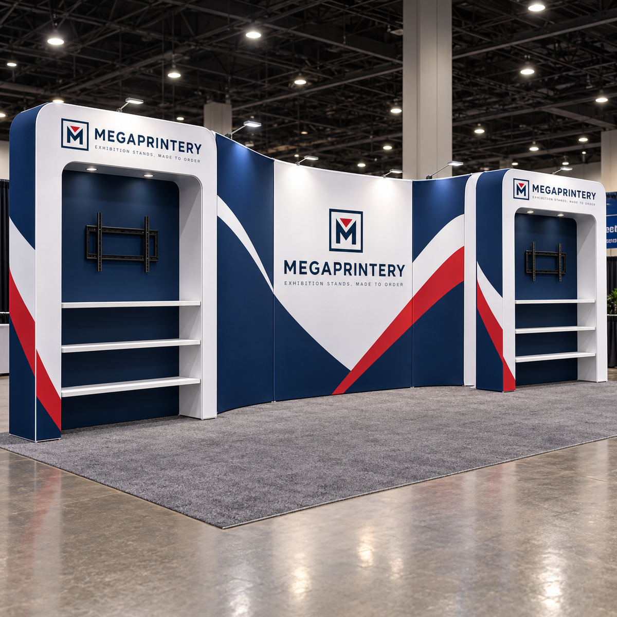 Megaprintery 10x20ft Booth Kit B8 — complete booth visualization