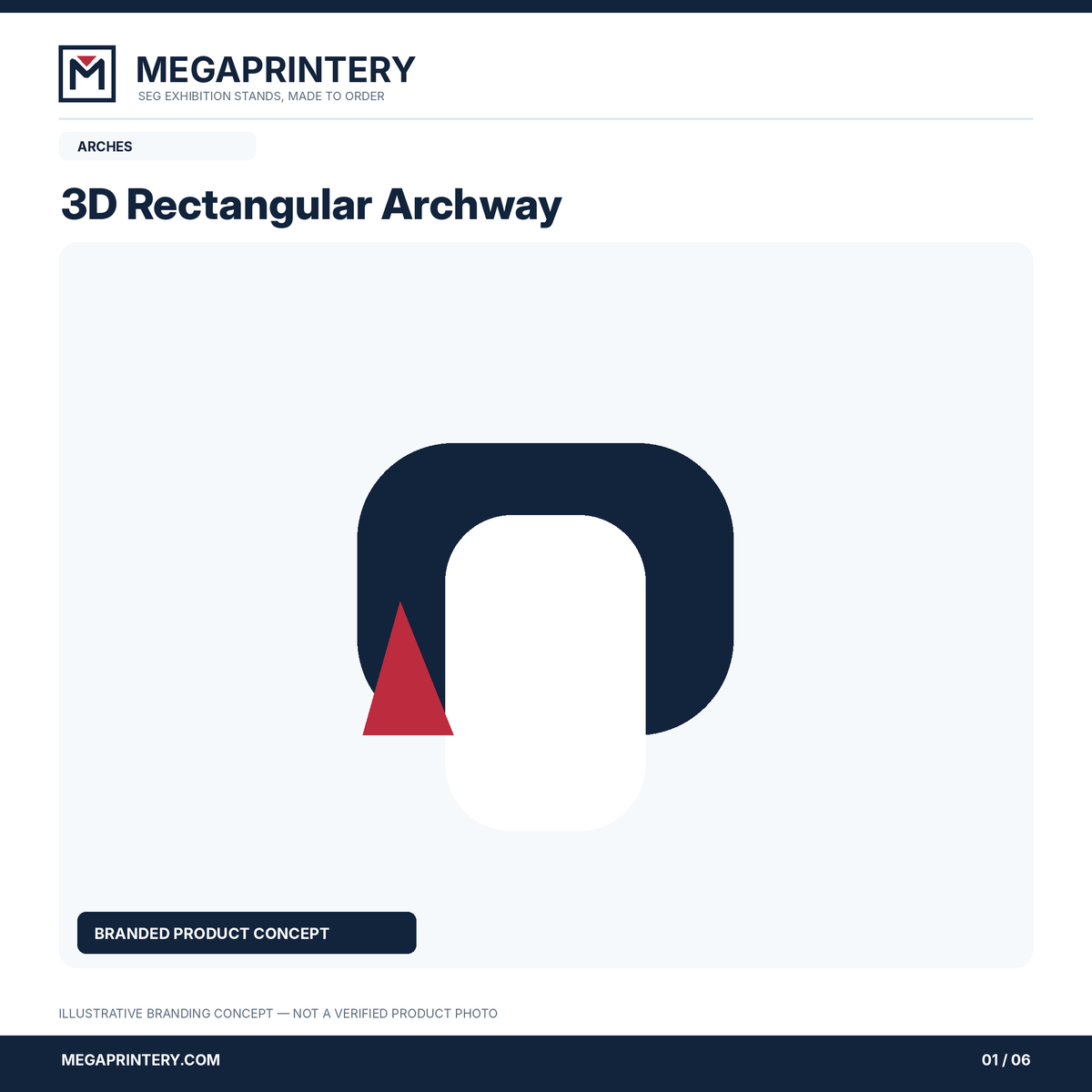 3D Rectangular Archway: branded illustrative concept 1 of 6; not a verified product photograph