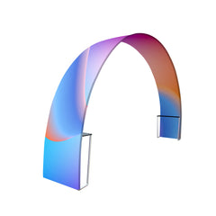 C Shape Tension Fabric Arch with Shelves