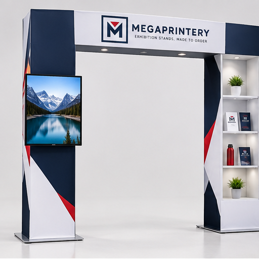 Square Arch Display Shelf & TV Rack - hero front